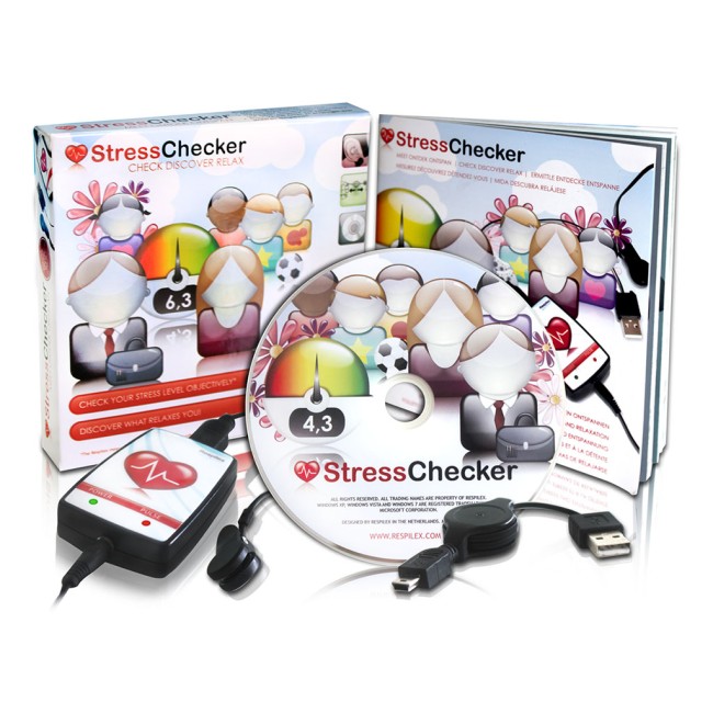 StressChecker HRV biofeedback training system (home edition).