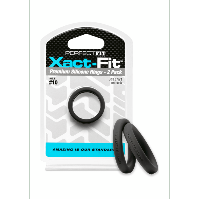 Perfect Fit XACT FIT #10 Silicone Cock Ring (2 Pack )