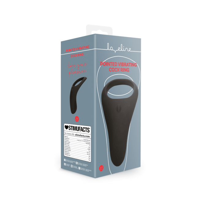 LoveLine Teardrop Vibrating Cock Ring (Liquorice Black)