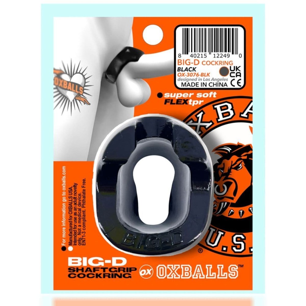 Oxballs Big-D Shaft Grip Cockring (Black)