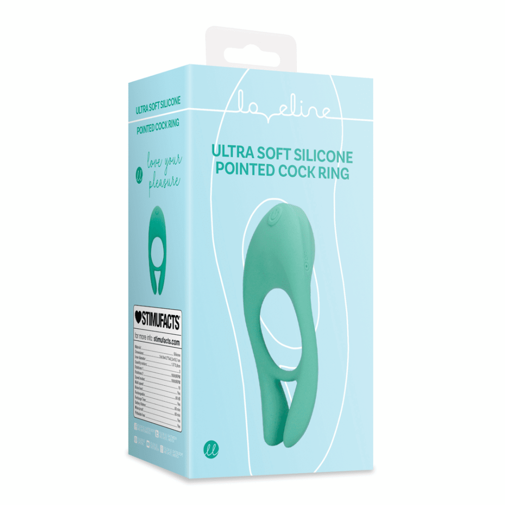 LoveLine Ultra Soft  Silicone Teardrop Cock Ring (Blue Grass)