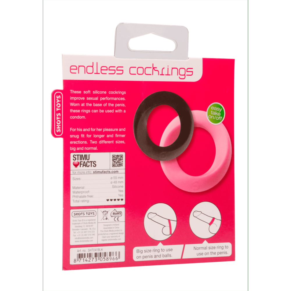 SHOTS Endless Cockring Set - Two Ring Pack.